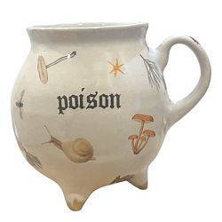 Кружка-котелок ручной работы на ножках «Poison», песочная, керамика, 350 мл