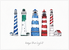 Открытка с маяками «Keep the light»