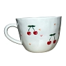 Кружка ручной работы Slowday Ceramics с вишнями и сердечками, полуфарфор, 400 мл, превью фото 1