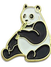 Металлический значок «Панда с бамбуком»