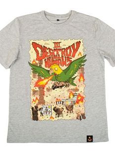 Футболка Barking Store «Попзилла», М жен., серый