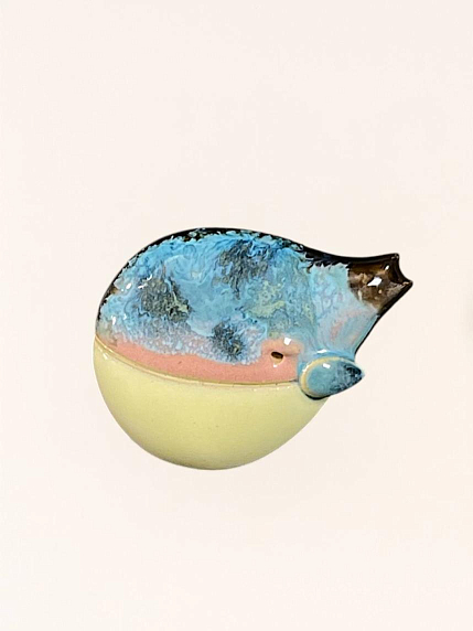 Брошь ручной работы «Кит», синий, фото 1.