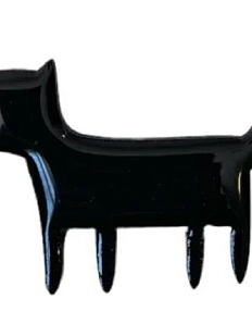 Брошь деревянная «Кошка», черная