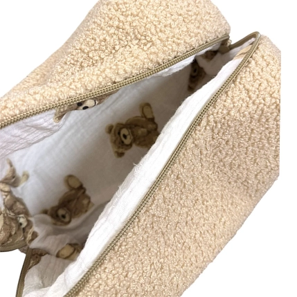 Косметичка ручной работы АМИ (Ami lé sac) «Grand», коричневая, барашек, фото 3.