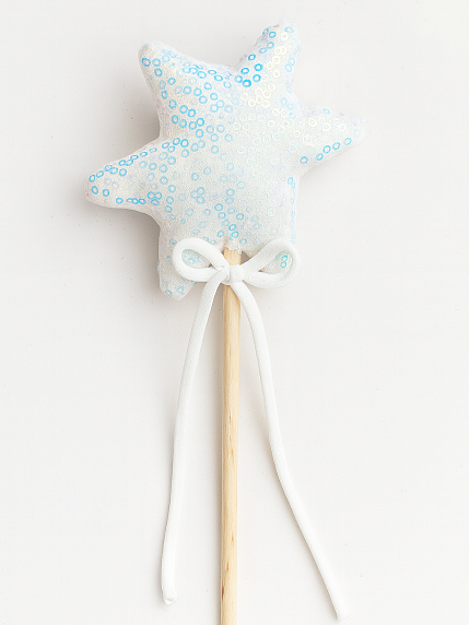 Волшебная палочка «Блистай», белая с пайетками, фото 1.