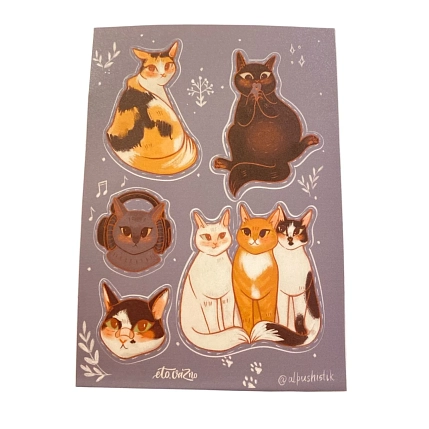 Стикерпак «Коты», А6, фото 1.