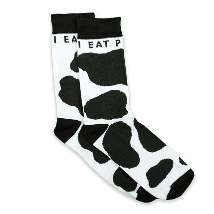 Носки Barking Store «I eat plants », р-р 40-45, чёрно-белые, фото 1.