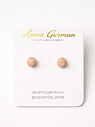 Серёжки-гвоздики «Круги маленькие», фарфор, розовые с переливом, превью фото 1
