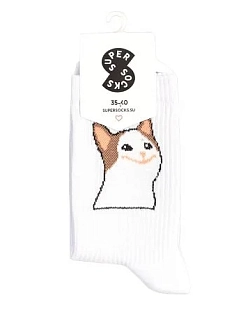 Носки «Кот А», р-р 35-40, белый