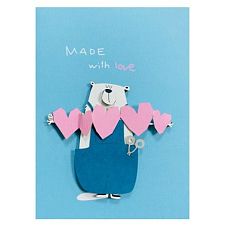 Открытка с деревянными элементами «Made with love», открывающаяся, BOE