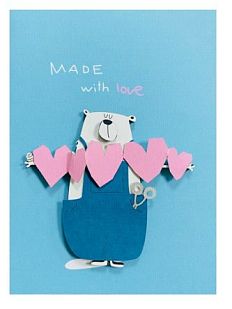 Открытка с деревянными элементами «Made with love», открывающаяся, BOE