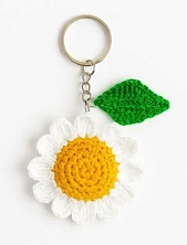 Вязаный брелок, обвес на сумку DARI DARI «Ромашка», белый, 5 см