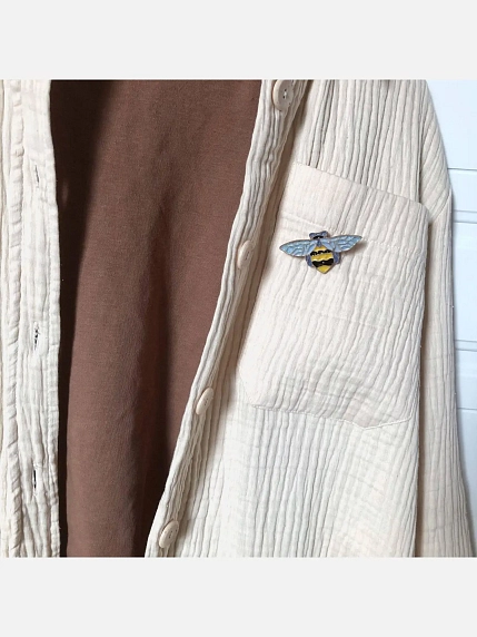 Брошь ручной работы «Шмель», Partala ceramics, фото 5.