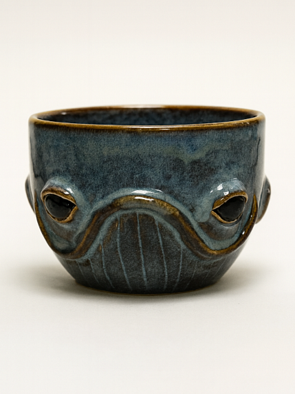 Кружка ручной работы «Кит», синяя, керамика, 300 мл, фото 1.