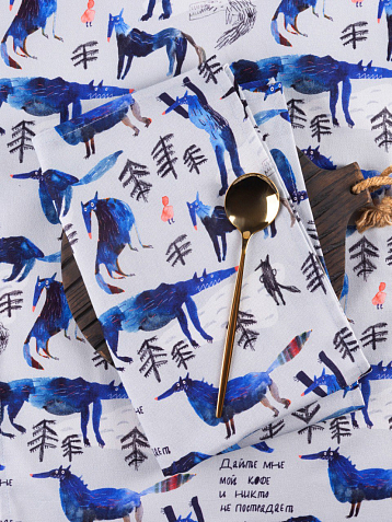 Набор из двух салфеток «Волки в лесу», фото 2.