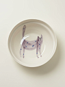 Тарелка ручной работы Донышко-горлышко «Кот Краш Фиолетовый», белая, керамика, превью фото 1