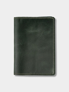 Обложка на паспорт Адрика.студио, изумруд, натуральная кожа