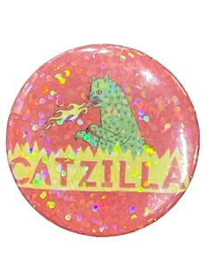Закатной значок «Catzilla», металл, 35 мм