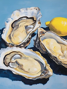 Постер интерьерный DARI DARI «Устрицы с лимоном», А3