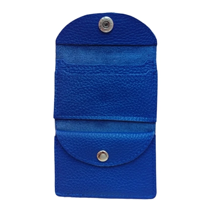 Cкладной кошелек-визитница ручной работы, Kokosina bags, натуральная кожа, синий, фото 2.