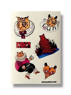 Стикерпак Валя Карнавалова «Цветные тигры», А6