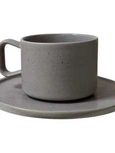 Чайная пара ручной работы бежевая, керамика, 200 мл