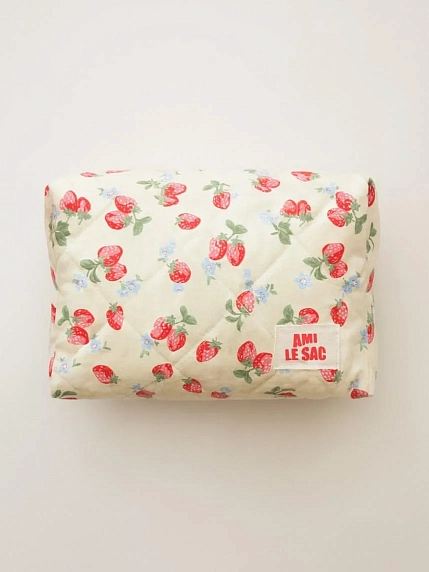 Косметичка ручной работы АМИ (Ami lé sac) «Moyen», земляника, фото 1.