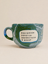 Кружка ручной работы Тата вытворяет/NF ceramics «Постоянно хочется целоваться и денег», зеленая, керамика, 600 мл, превью фото 1