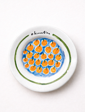 Тарелка ручной работы Глинка керамика с клементинами, 17 см