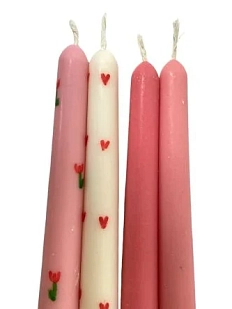 Свеча ручной работы «Классика», белый в сердечко