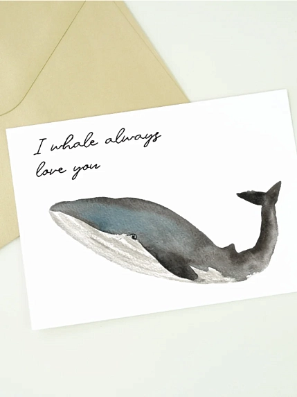 Открытка DARI DARI с китом «I whale always love you», А6, фото 1.