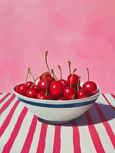 Постер интерьерный DARI DARI «Тарелка черешни», А4