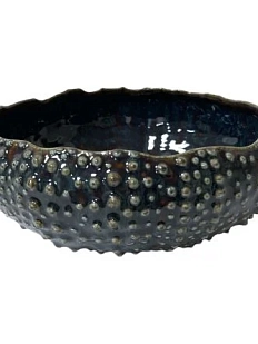 Салатник морской ёж ручной работы VELES «Полночь Волшебства», фарфор, 750 мл