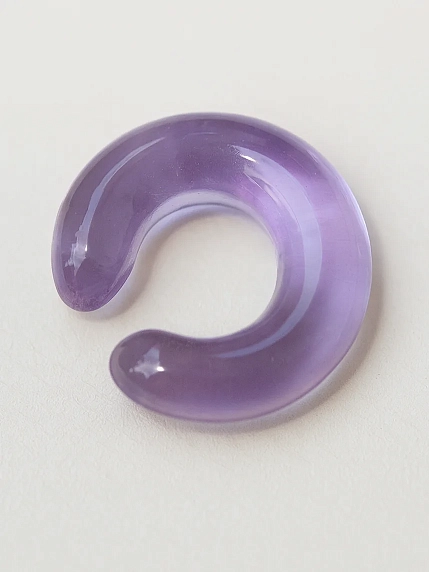 Кафф Лампджой глянцевый, стекло, сиреневый прозрачный, фото 1.