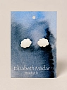 Серёжки-гвоздики Elizabeth Madar «Облако», керамика, белые, превью фото 1