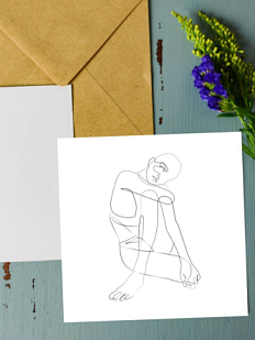 Нюдовая открытка DARI DARI №2, квадратная