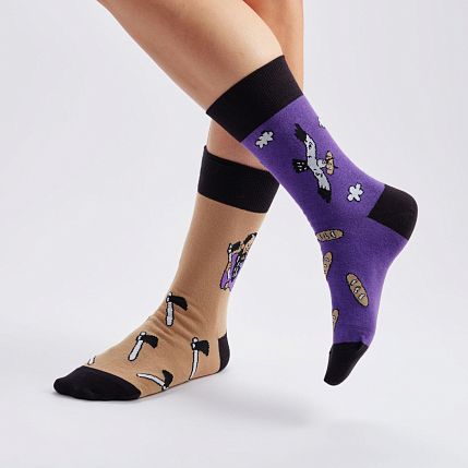 Носки «Так появился Раскольников», р-р 42-46, фиолетово-коричневые, фото 4.