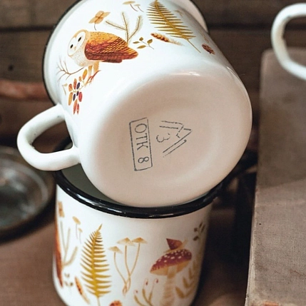 Кружка эмалированная «Сипуха», белая, 400 мл, фото 3.