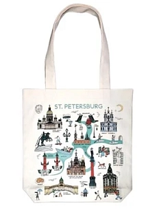 Сумка шоппер «Карта Петербурга. St.Petersburg», белый