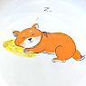 Тарелка ручной работы с бортиком Спящая сиба-ину с подушкой, белая, 17 см, превью фото 2