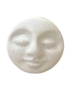 Кольцо ручной работы КерамЕлКа «Лицо малое», белое, керамика