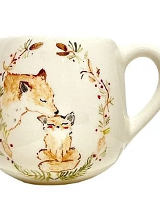 Кружка ручной работы Лисички, керамика, 300 мл