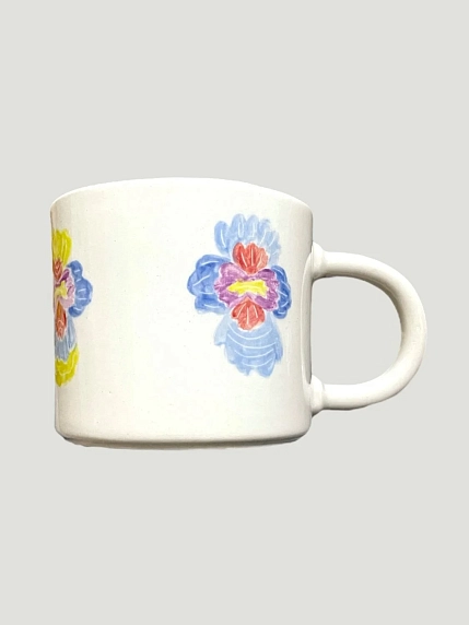 Кружка ручной работы Йеллоускуп «Анютины глазки», керамика, 250 мл, фото 1.