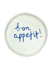 Тарелка ручной работы c надписью «Bon appetit!», керамика, 17 см