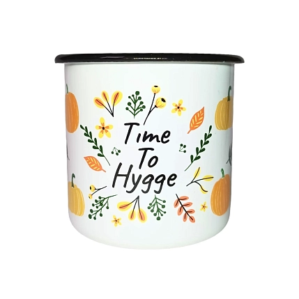 Эмалированная кружка Магтрэп «‎Time to hygge», белая, 400 мл, фото 1.