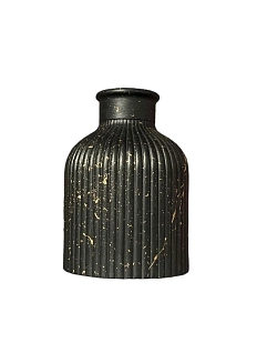 Ваза гипсовая черная с золотыми брызгами
