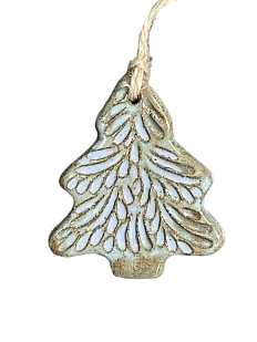 Ёлочная игрушка Верба керамика «Серо-голубая ёлка», керамика