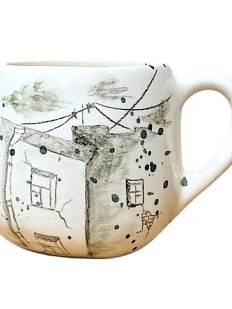 Кружка ручной работы Верба керамика «И дышится легче», круглая, керамика, 500 мл