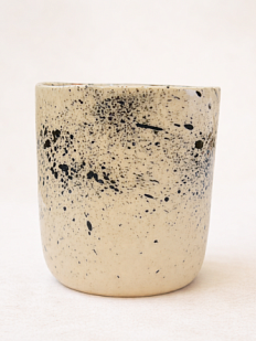 Стакан ручной работы с чёрными брызгами, полуфарфор, 150 мл