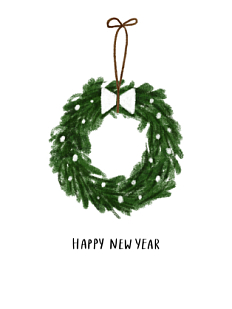 Постер интерьерный с новогодним венком «Happy New Year», А2